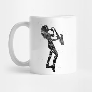 Woman playing saxophone Mug